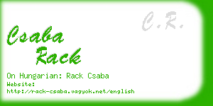 csaba rack business card